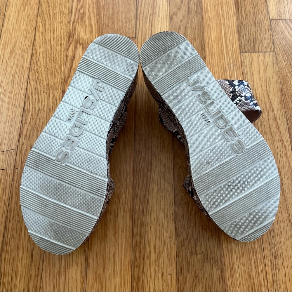J/Slides Snake-Print Platform Sandals, Sz 7.5 - image 5